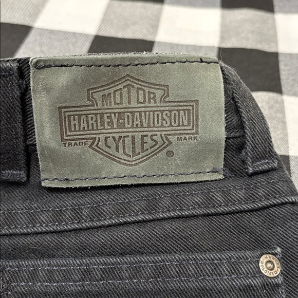 USA Harley Davidson Black Traditional Jeans Men Size 36 x 34 Long Cotton Tapered - Picture 9 of 11